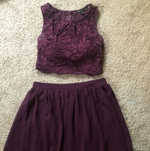 Like new 2 piece maroon dress